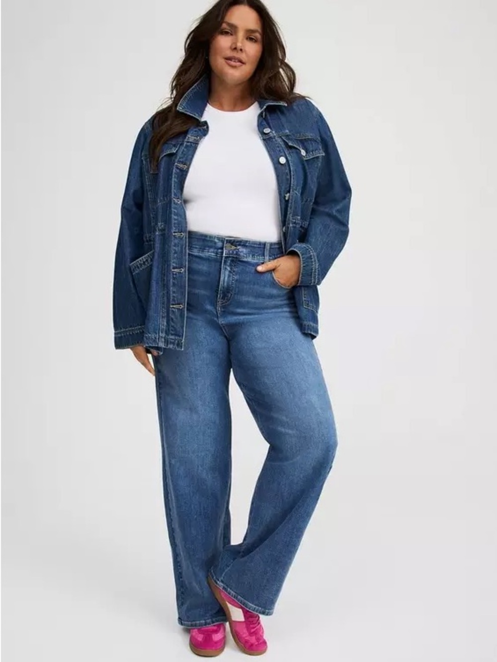 Torrid Bombshell Wide Leg Super Soft High Rise Denim Jeans Size 18